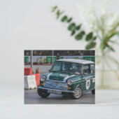 Racing Green Classic Mini Cooper briefkaart (Staand voorkant)