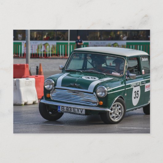 Racing Green Classic Mini Cooper briefkaart (Voorkant)