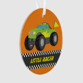 Racing Green Monster Truck Racer Boys Room Decor Ornament (voorkant)