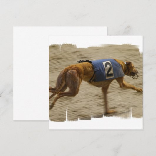 Racing Greyhound Dog Invitation Kaart (Voorkant / Achterkant)