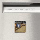 Racing Greyhound Square Magnet (Insitu (Vaatwasser))