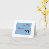 Racing Greyhounds with lead dog in Bunny suit Kaart (Gele Bloem)