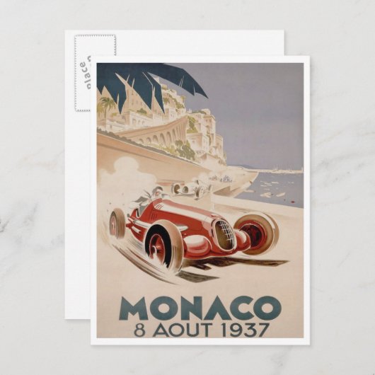  Racing - Grote Prijs van Monaco van 1937  Briefkaart (Voorkant / Achterkant)