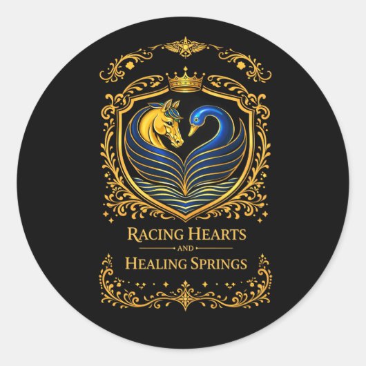 Racing Hearts en Healing Springs Lighter Ronde Sticker (Voorkant)