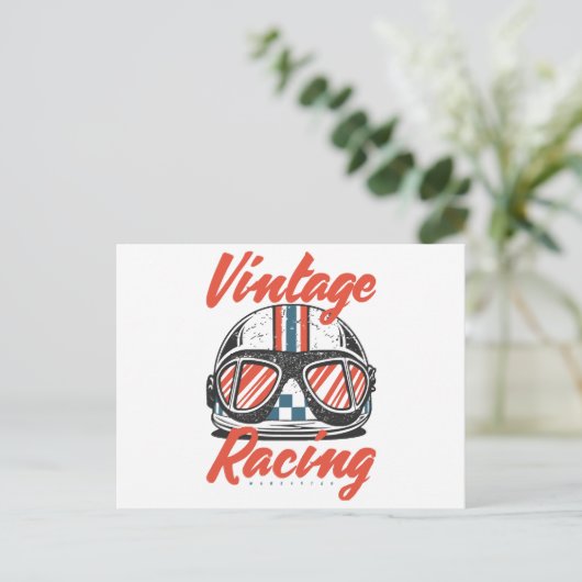 Racing Helmet Briefkaart (Staand voorkant)