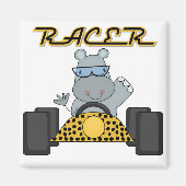 Racing Hippo T-shirts en geschenken Magneet (Voorkant)