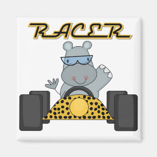 Racing Hippo T-shirts en geschenken Magneet