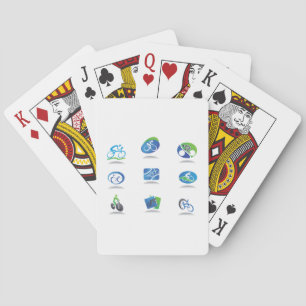 Racing Icons Blauw en Groen Sport Pokerkaarten