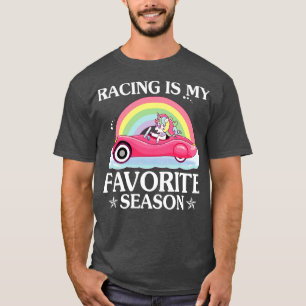Racing is mijn favoriete seizoen Unicorn Funny Uni T-shirt