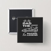 Racing legende vader vaders dag vierkante button 5,1 cm (Voorkant /achterkant)