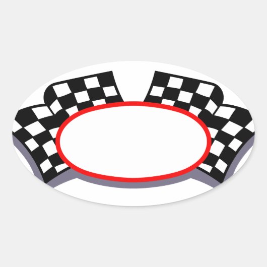 Racing Logo Ovale Sticker (Voorkant)