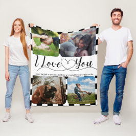 Racing Love Photo Collage Jubileum Valentijn Fleece Deken