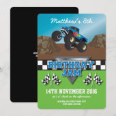 Racing Monster Jam Truck Verjaardagsfeest Kaart (Voorkant / Achterkant)