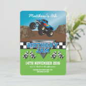 Racing Monster Jam Truck Verjaardagsfeest Kaart (Staand voorkant)