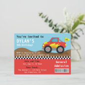 Racing Monster Truck Party, Boys Admission Ticket Kaart (Staand voorkant)