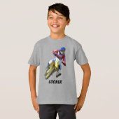Racing Motorcross Rider Grafische Kunst T-shirt (Voorkant volledig)