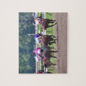 Racing naar de finse lijn in Saratoga Legpuzzel (Verticaal)