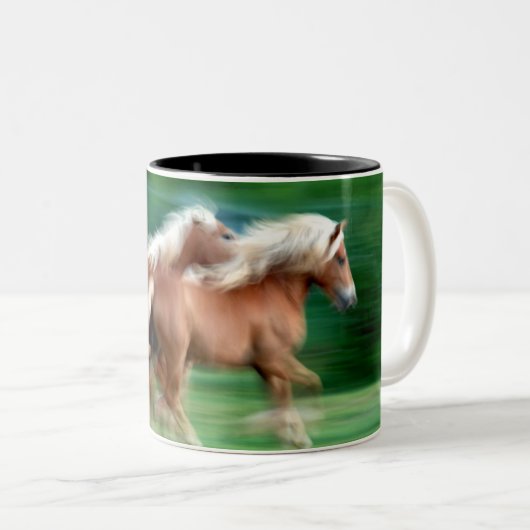 Racing Palomino Horses Coffee Mok (Voorkant rechts)