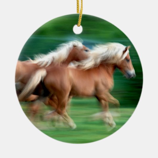 Racing Palomino Horses Ornament (Voorkant)