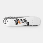 Racing Panda Patrol zwart-wit gedetailleerd Persoonlijk Skateboard (Horizontaal)