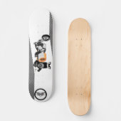Racing Panda Patrol zwart-wit gedetailleerd Persoonlijk Skateboard (Voorkant)