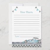 Racing Party Tijd Capsule Nota Bericht Kaart (Voorkant)