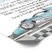 Racing Party Verjaardag Tijd Capsule teken Poster (Hoek)