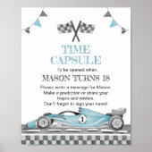 Racing Party Verjaardag Tijd Capsule teken Poster (Voorkant)