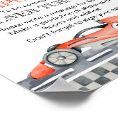 Racing Party Verjaardag Tijd Capsule teken Poster (Hoek)