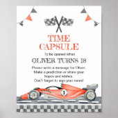 Racing Party Verjaardag Tijd Capsule teken Poster (Voorkant)