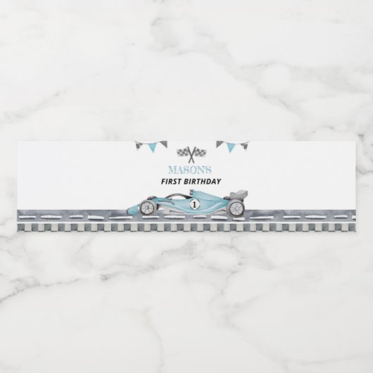 Racing Party Verjaardag Waterfles Label Waterfles Etiket (Enkel label)
