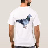 Racing Pigeon T-shirt voegt jouw tekst toe (Achterkant)