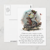 Racing Rabbit Riding Tortoise Briefkaart (Voorkant / Achterkant)