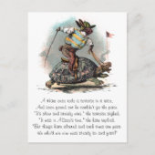 Racing Rabbit Riding Tortoise Briefkaart (Voorkant)