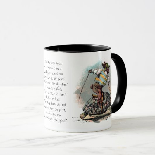 Racing Rabbit Riding Tortoise Mok (Voorkant rechts)