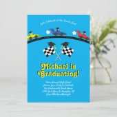 Racing Race Auto Afstuderen Partij Kaart (Staand voorkant)