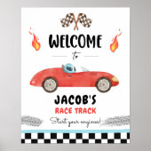 Racing Race Car Two Fast Curious Boy Welcome Poste Poster (Voorkant)