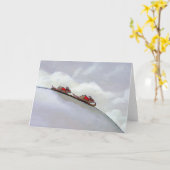 Racing ratten skiën afdaling leuk unieke rat kunst kaart (Gele Bloem)