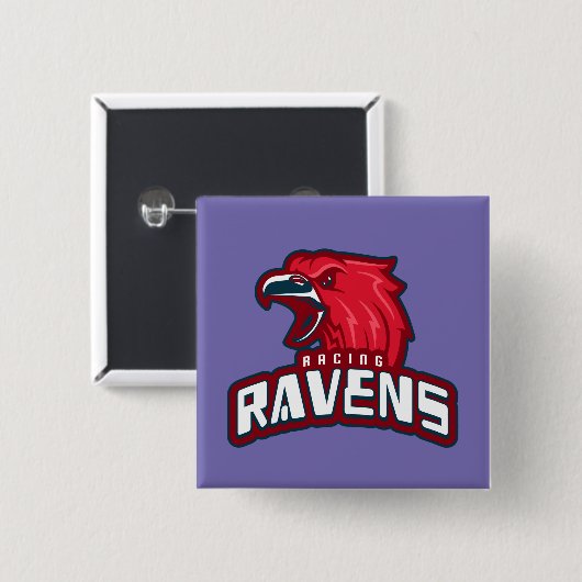 Racing Ravens Vierkante Button 5,1 Cm (Voorkant /achterkant)