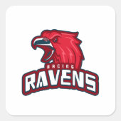 Racing Ravens Vierkante Sticker (Voorkant)