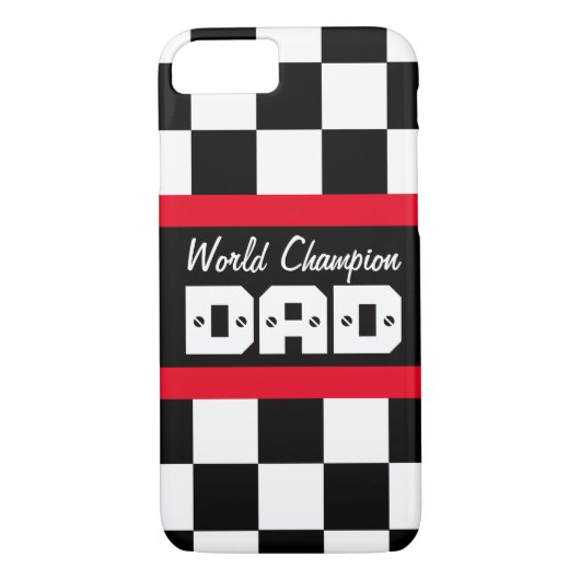 Racing Red Black world champion dad iphone case (Achterkant)