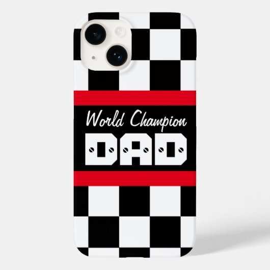 Racing Red Black world champion dad iphone case (Achterkant)