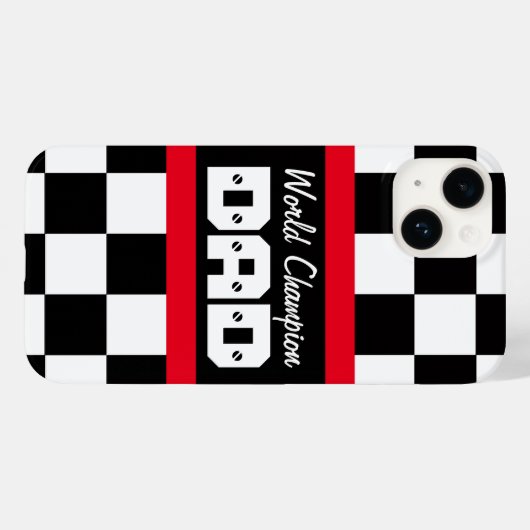 Racing Red Black world champion dad iphone case (Achterkant (horizontaal))