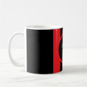 Racing Red Double Stripes Sports Custom Koffiemok (Links)