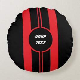Racing Red Double Stripes Sports Custom Rond Kussen
