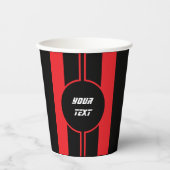 Racing Red Double Stripes Sports Papieren Bekers (Voorkant)