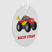 Racing Red Monster Truck, voor Boys Room Ornament (voorkant)
