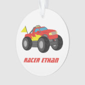 Racing Red Monster Truck, voor Boys Room Ornament (voorkant)