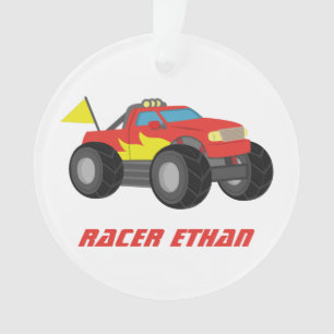 Racing Red Monster Truck, voor Boys Room Ornament