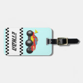 Racing Red Monster Truck, voor jongens Bagagelabel (Voorkant horizontaal)